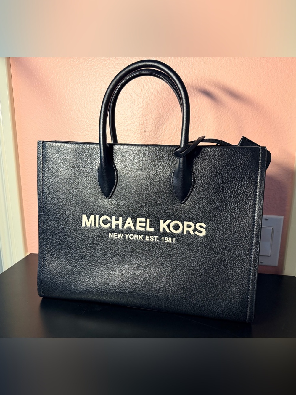 NWOT Michael Kors Mirella Medium Pebbled Leather Logo Tote